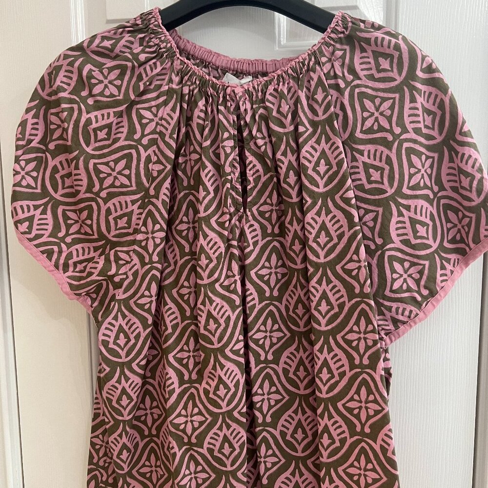 Velvet Mosaic Print Top - Size Large